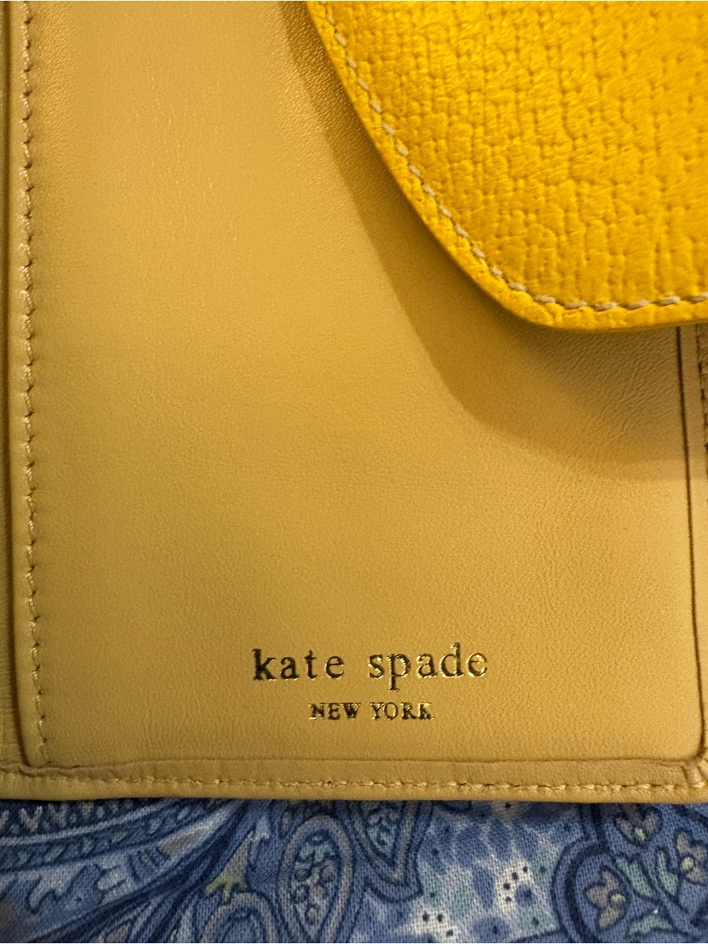 kate spade Yellow Pebbled Leather Wallet with wrist strap - Picture 8 of 8